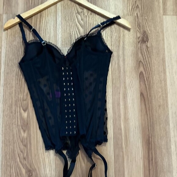 L'Agent By Agent Provocateur Black Rosalyn Basque Push-Up Bustier Sz 34B - Picture 7 of 12